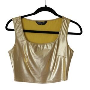 Gold Cropped Tank Perfect For Homecoming Football